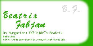 beatrix fabjan business card